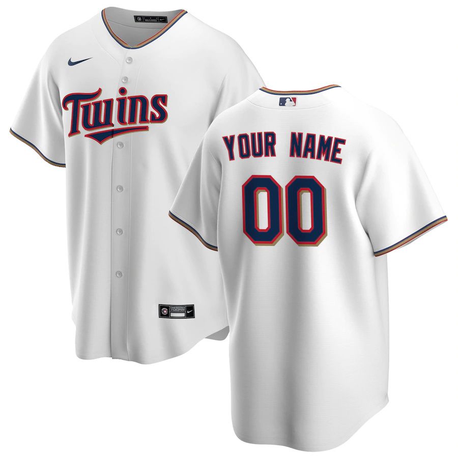 Youth Minnesota Twins Nike White Home Replica Custom MLB Jerseys